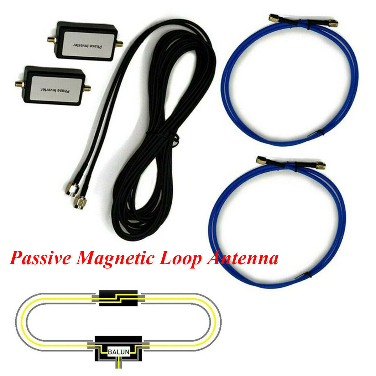 250mW T-shaped BALUN Passive Magnetic Loop Antenna For VHF Response Up To300 MHz