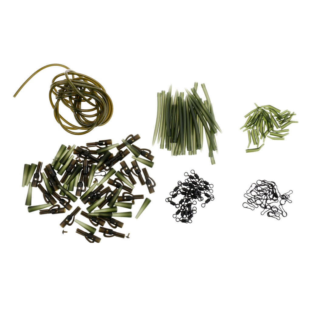 151x Carp Fishing Accessory Tackle Anti  Sleeves Safety Tail Clips Set