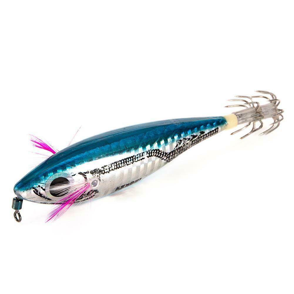 Fishing Hard Lure Round Stomach Wood Shrimp Squid Bait Outdoor Fishing Tool @