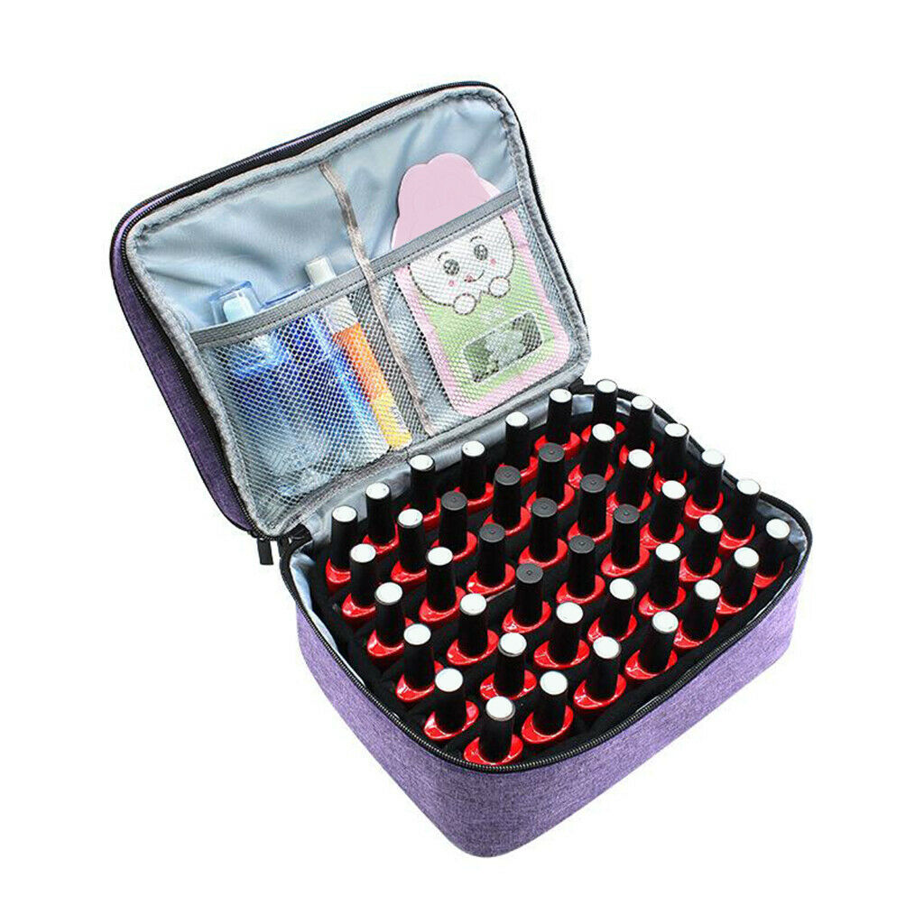 Nail Polish Holder Storage Case Box Organizer for 30 Bottle 5-15ml Purple