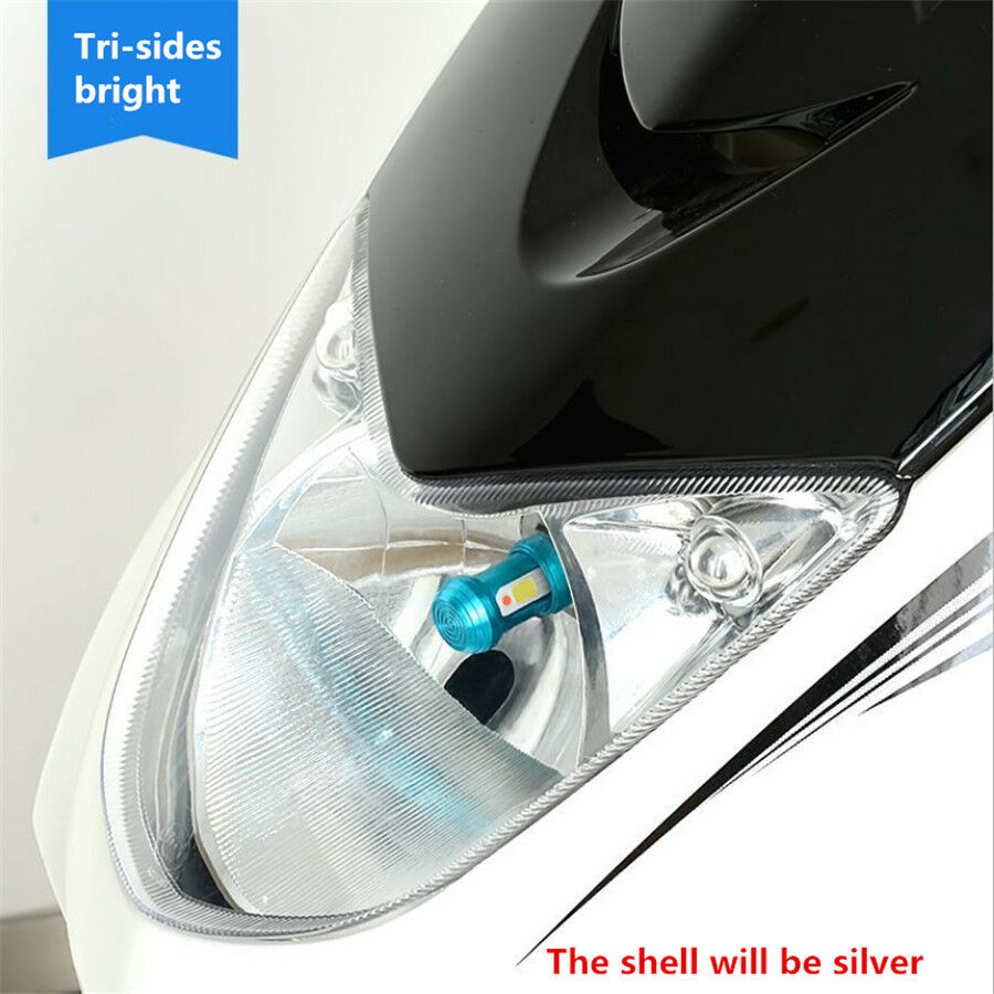 H4 LED Motorcycle Headlight Bulb 6500K High-Low Blue Red Green Angle Eye Light