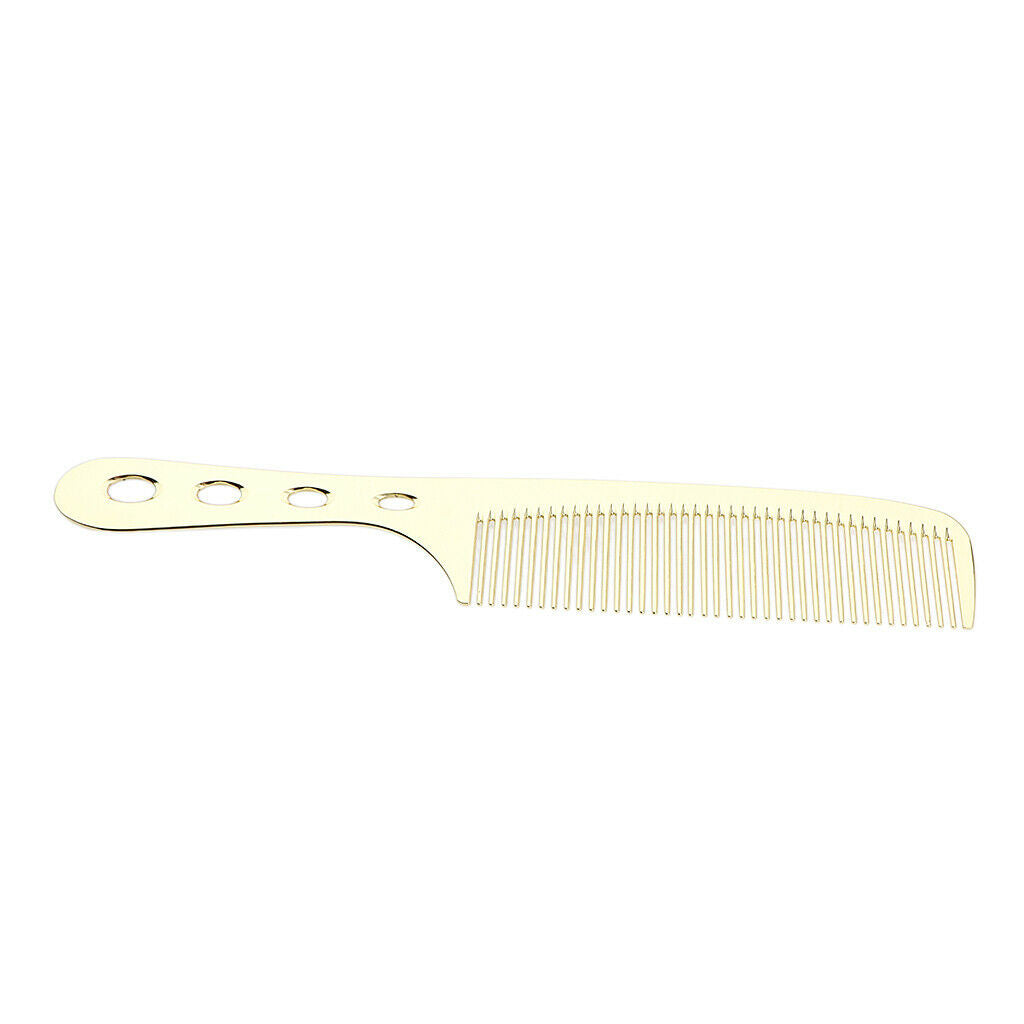 Space Aluminum Antistatic Haircutting Styling Hairdressing Barber Comb Golden
