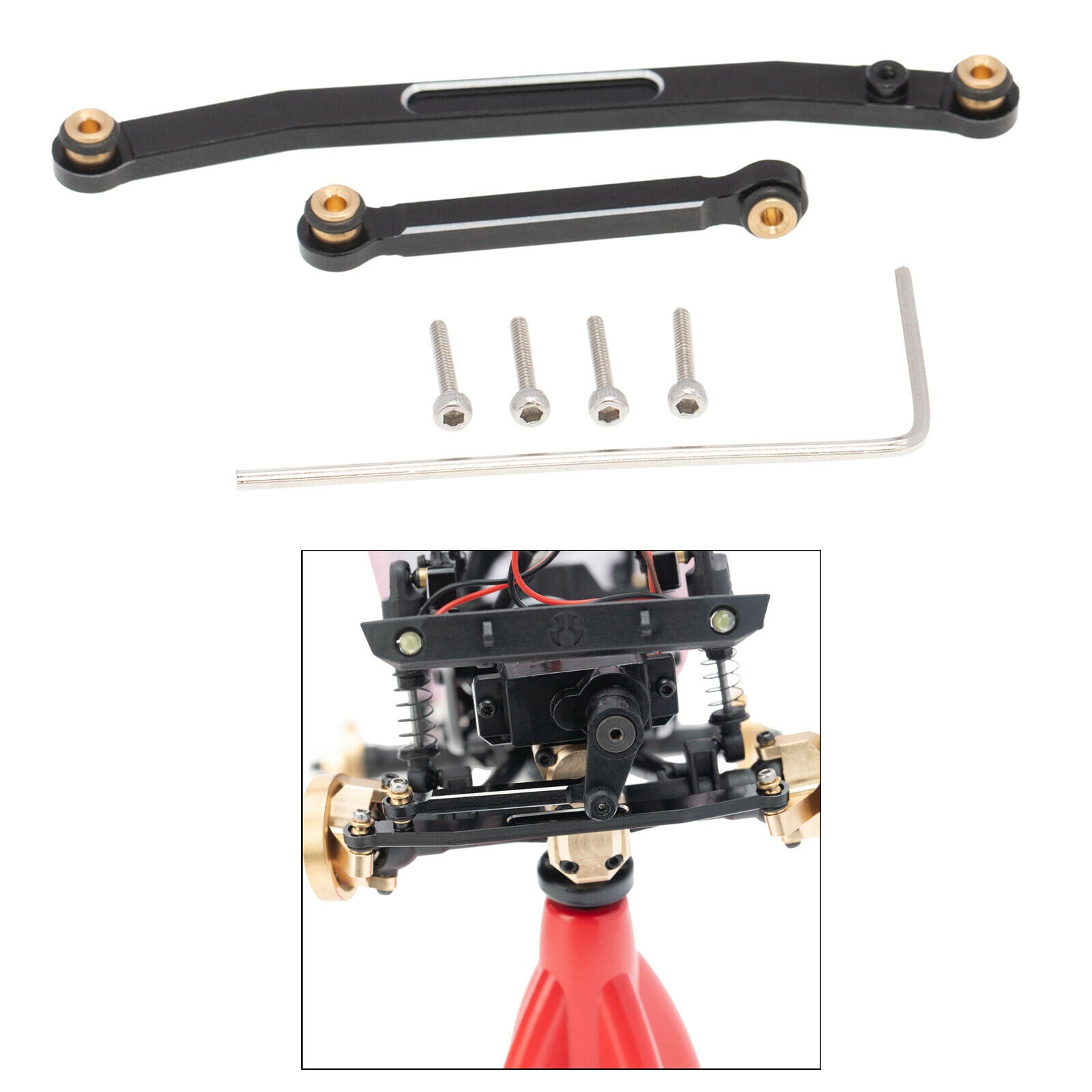 Steering Joint Cups + Steering Rod + Linkage Kit for Axial SCX24 90081