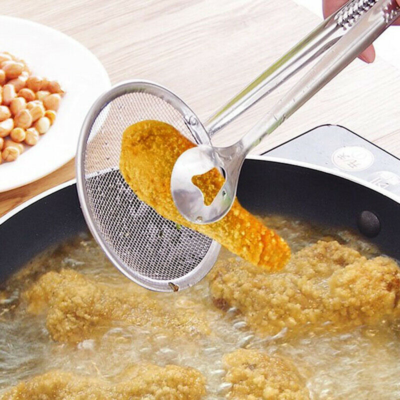 Stainless Steel Spoon Kitchen Oil-frying With Clip Kitchen Strainer Acces.l8