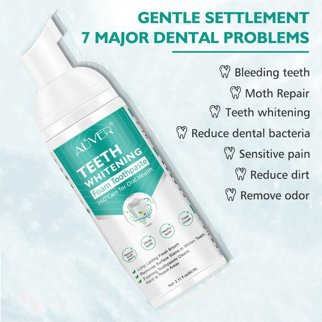 Clean Teeth Whitening Mousse Foam Toothpaste Cleaning Gums Freshen Breath 60ml