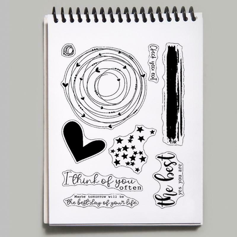 Stars Heart Shape Wishes Lettering Clear Stamps Elegant Card Making Stamps DIY