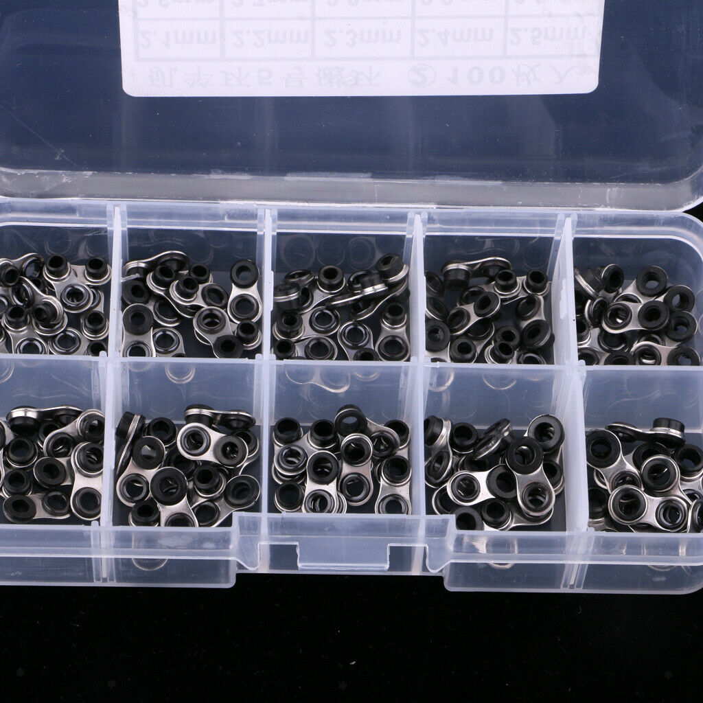 200Pcs Boat Fishing Rod Guide Tip Top Replace Stainless Steel Frame Ceramic Ring