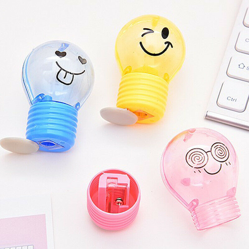 Bulb Pencil Sharpener Creative Plastic For Kids Gifts Stationery School Suppl Qx