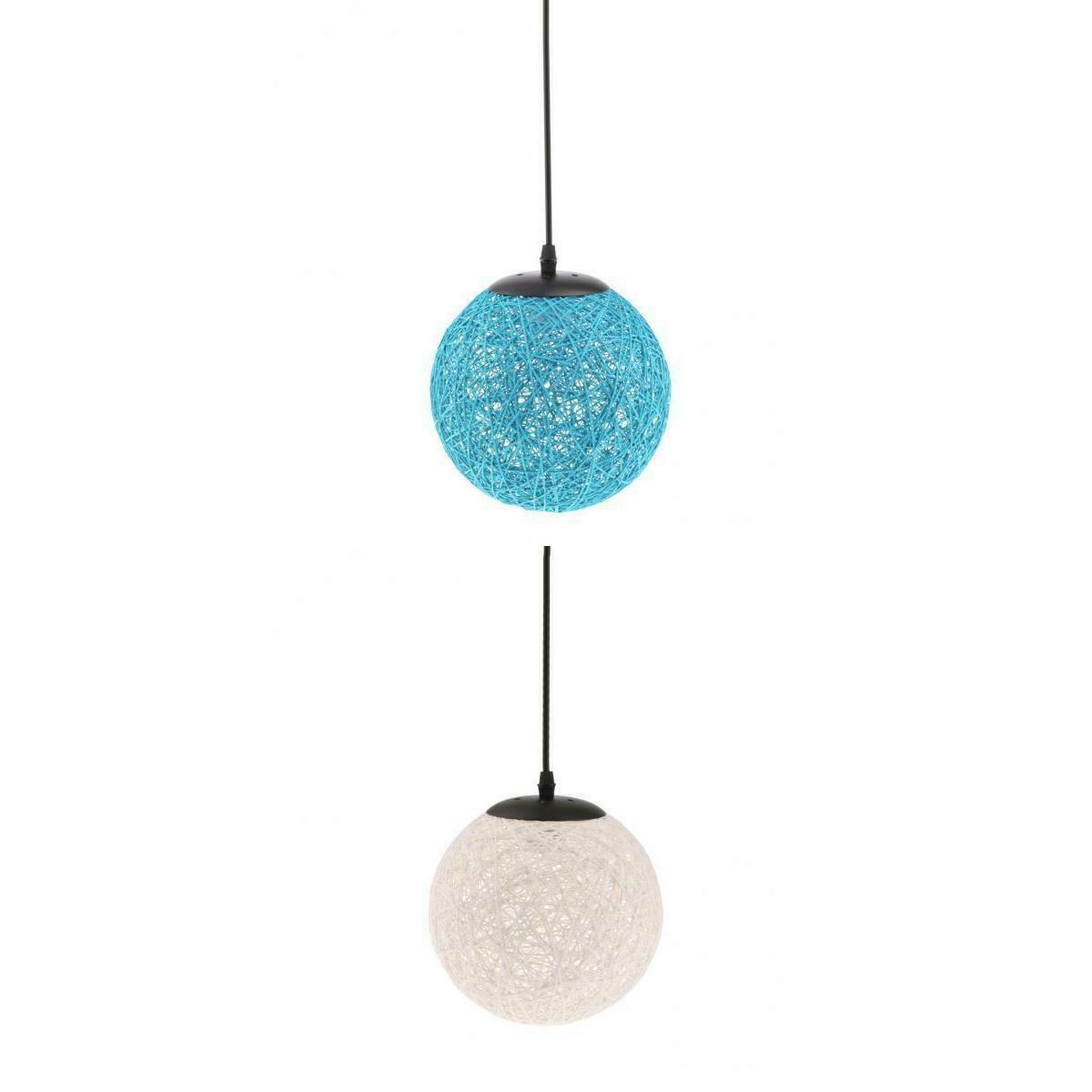 2x Rattan Ball Ceiling Pendant Lampshade for Home Bar Restaurant Decoration