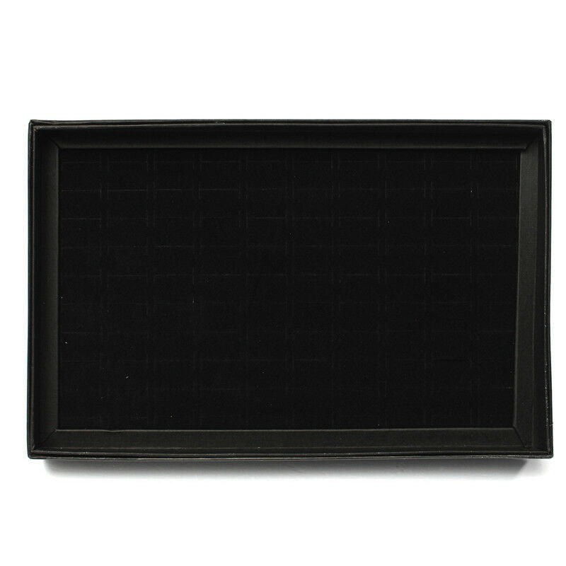 100Slot Ring Display Case Organizer Top Jewelry Storage Box Tray Holder with Lid