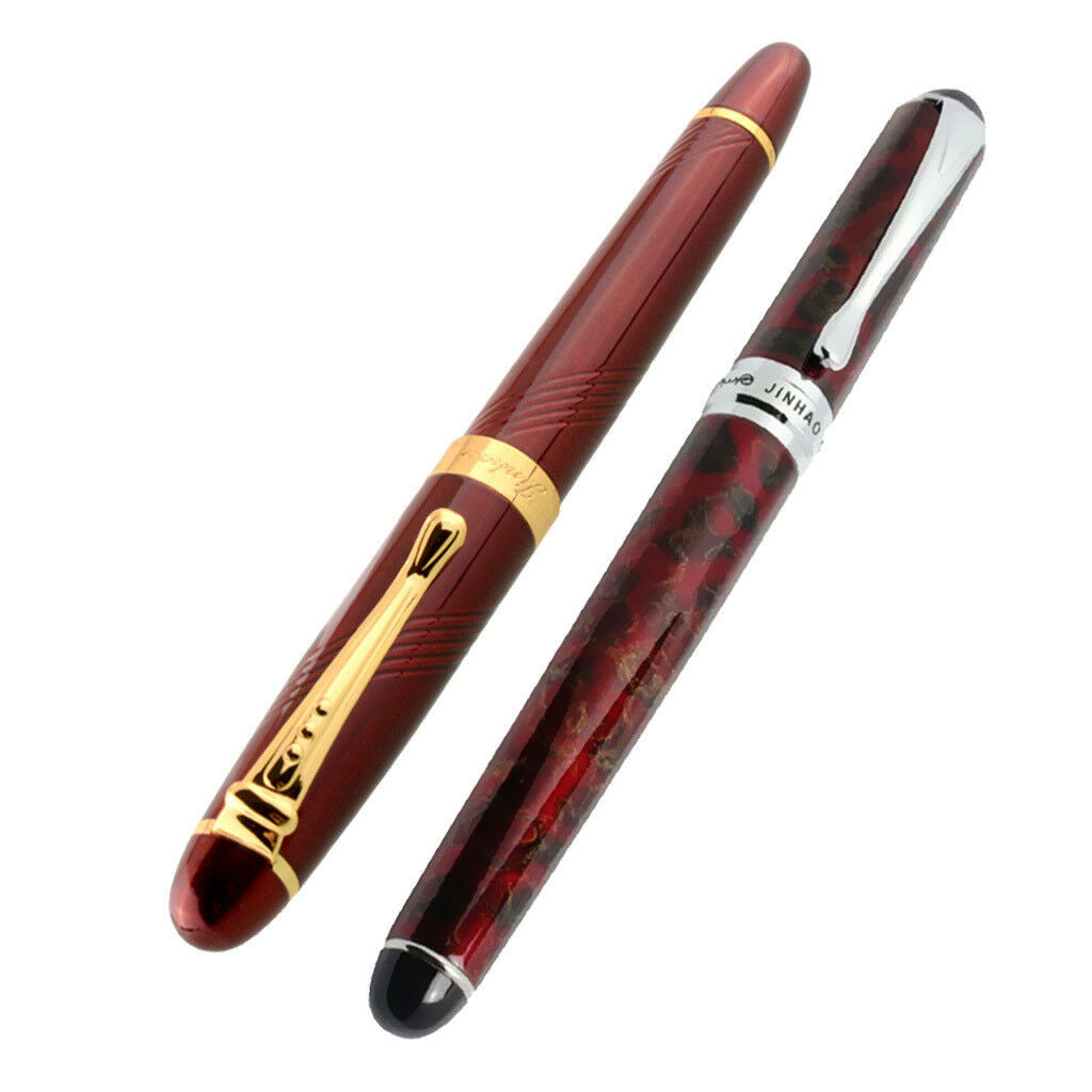 2pcs Jinhao X450 X750 Golden Clip Stripes Medium Nib Fountain Pens Ink Pens