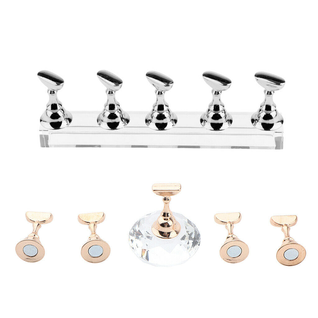 Nail Tips Holder Crystal Diamond Manicure DIY Stand Chessboard