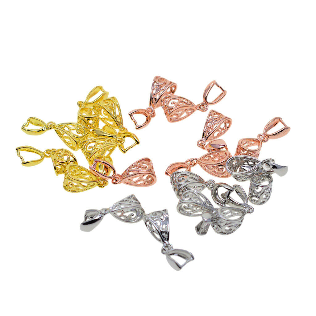 18X Mixed Color Jewelry Findings Bail Connector Pinch Clasp Pendant Making