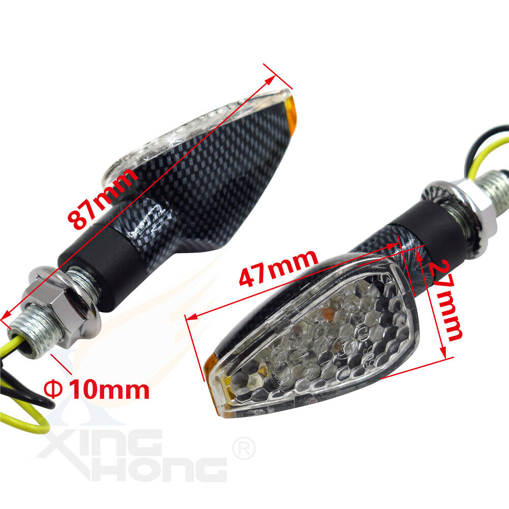 10mm Screw Turn Signals w/ Clear Lens 12V LED CN For KAWASAKI SUZUKI YAMAHA