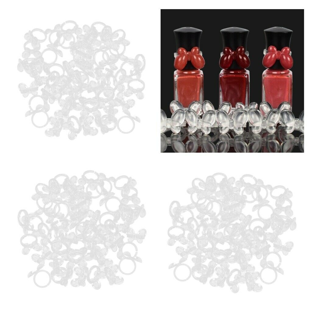 300 Pieces Clear Butterfly UV Gel Display Nail Art Ring Polish Color Chart