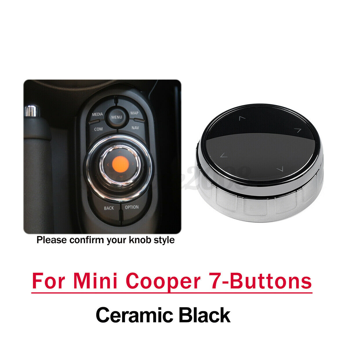 Ceramic black Car Multimedia Button Knob Cover For BMW Mini Cooper  â—