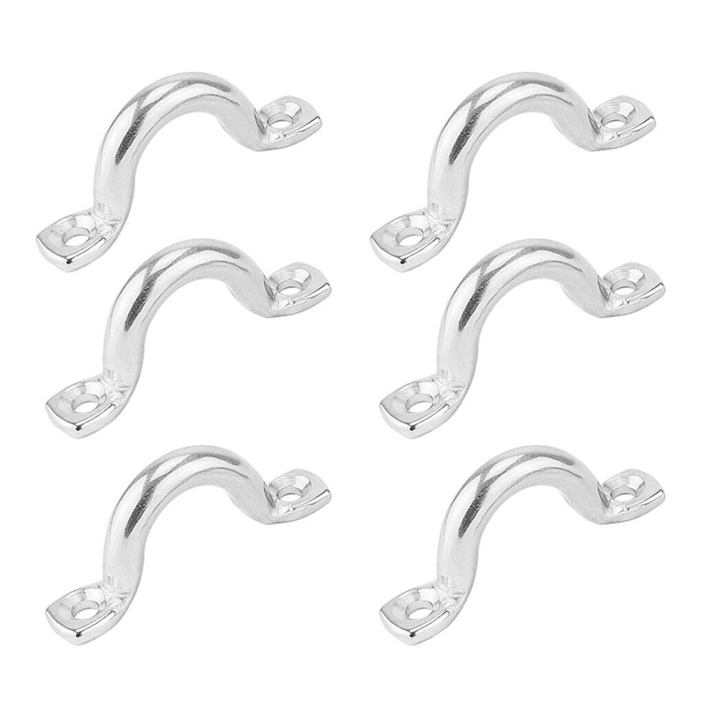 6Pcs 6mm Trailer Tie Loop Lashing Rope Tie Down Ring Horse Shape Tpye, Stainless