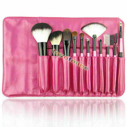 Pro 11 PCS  Makeup Brushes Eyeshadow Powder Cosmetic Tool Case Bags Kit New