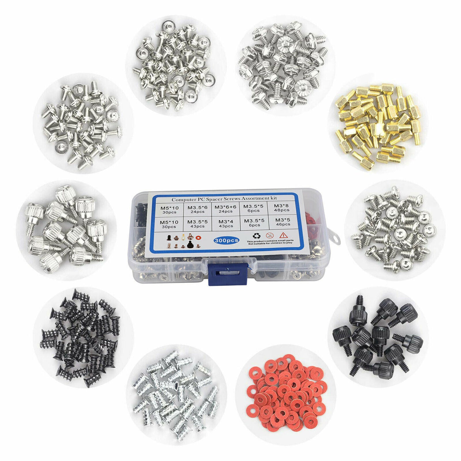300PCS Personal Computer Screw Standoffs Set Kit For Hard Drive Case Motherboard