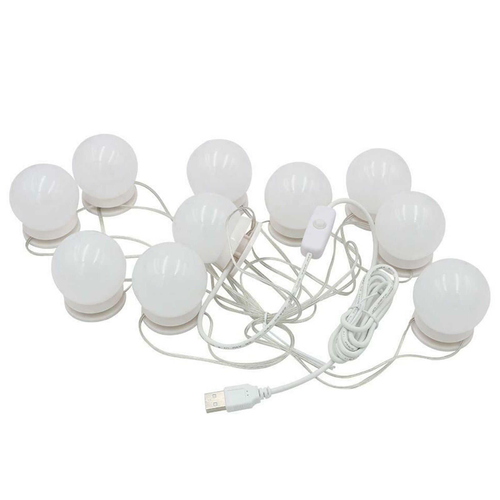 10x Hollywood Style LED Bulbs Vanity Makeup Dressing Dimmable Mirror Lights Kit
