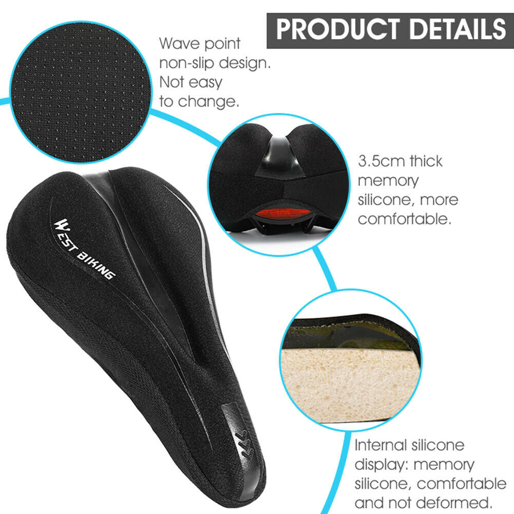 Bike Bicycle Saddle Cover Reflective Strip MTB Cycling Seat Cushion Pad  @