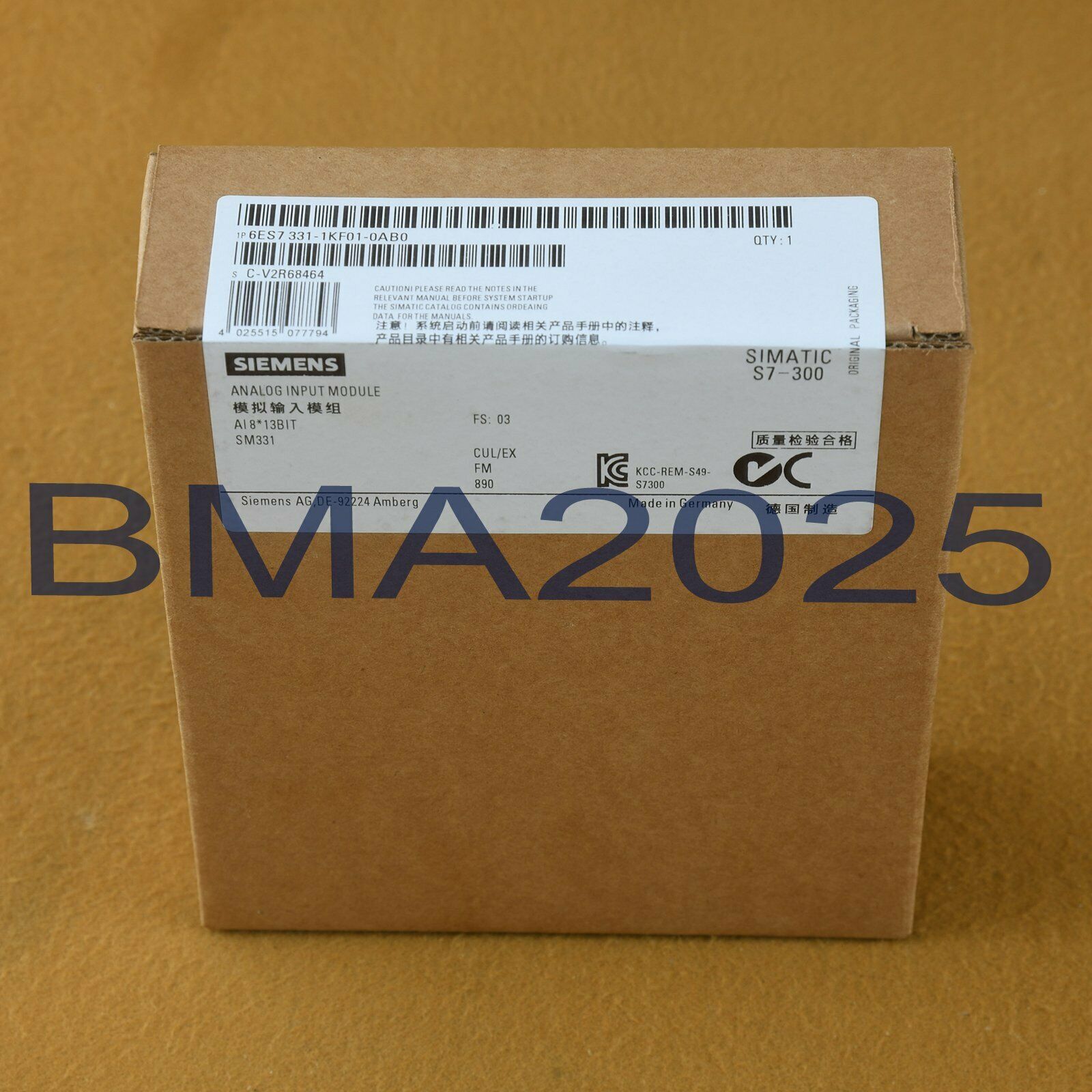 1PC New 6ES7331-1KF01-0AB0 6ES7 331-1KF01-0AB0 1year warranty DHL free ship SM9T