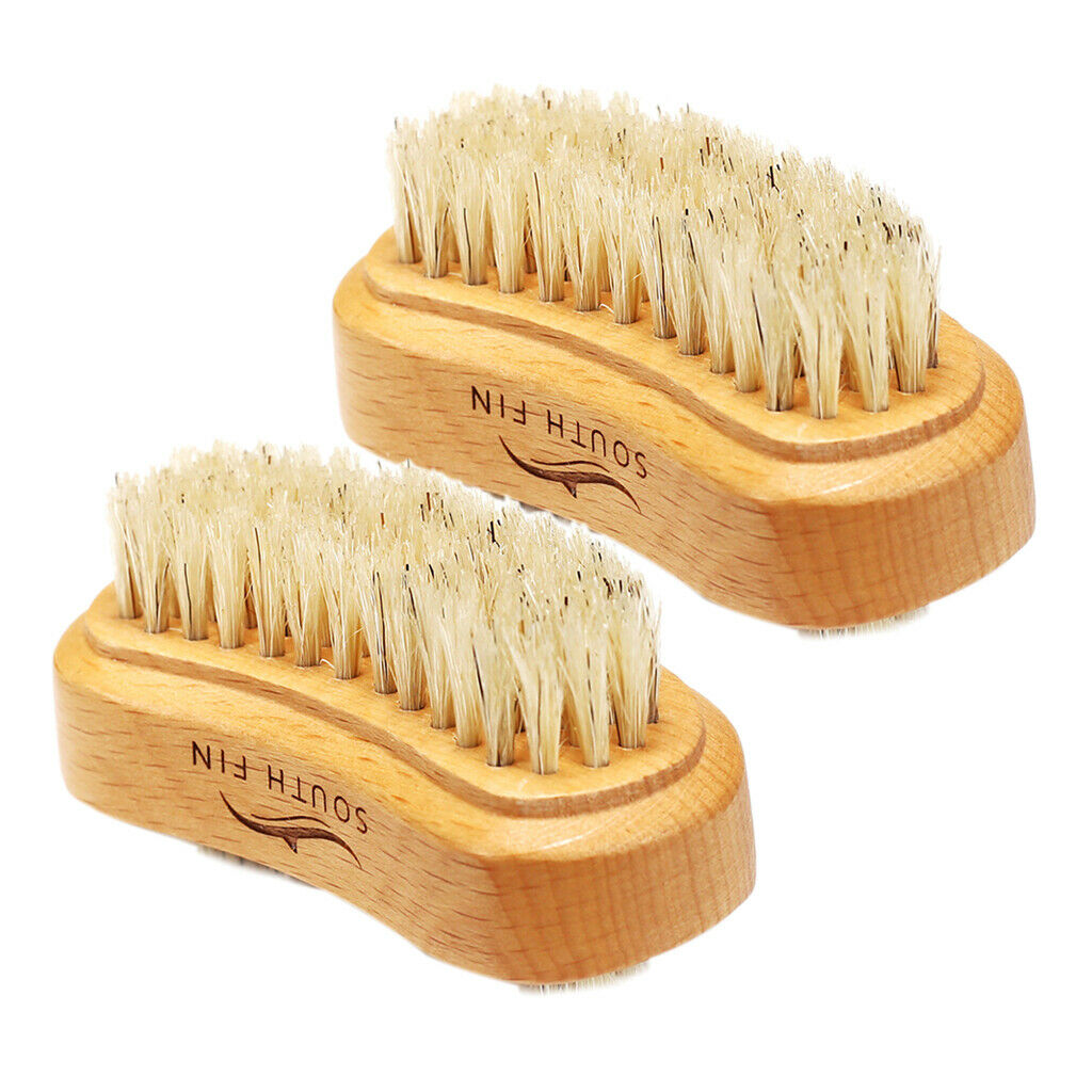 2pcs Two-sided Wood Finger Nail Brush Scrub Fingernail Toenail Scrubbing