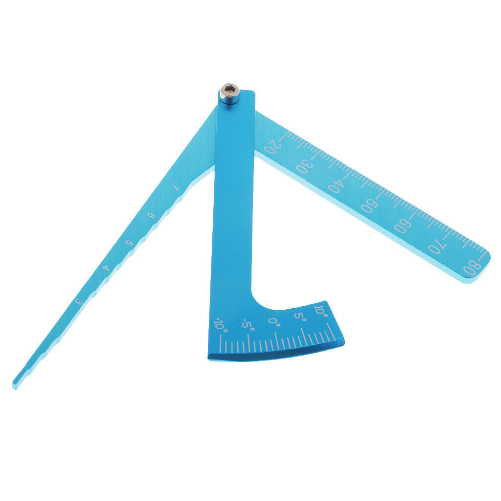 Adjustable Ruler Measure Height & Wheel Rim Camber for 1/10 1/8 RC Car Blue