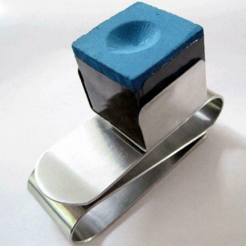 Strong Magnetic Billiard Ball Pool Cue Chalk Holder Stainless Steel S Shape Clip
