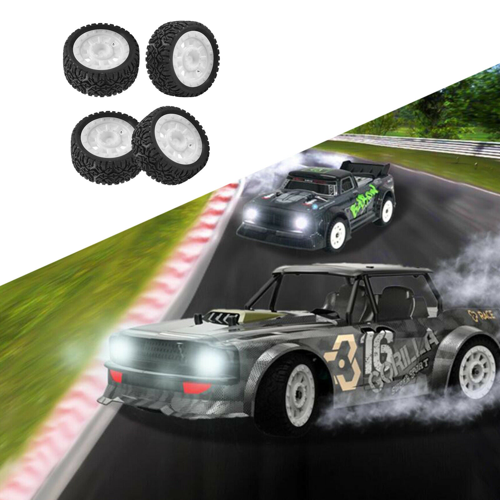 4pcs/set Flat Running Tires Rubber Wheel for SG-1603 1/16 Racing Truck DIY