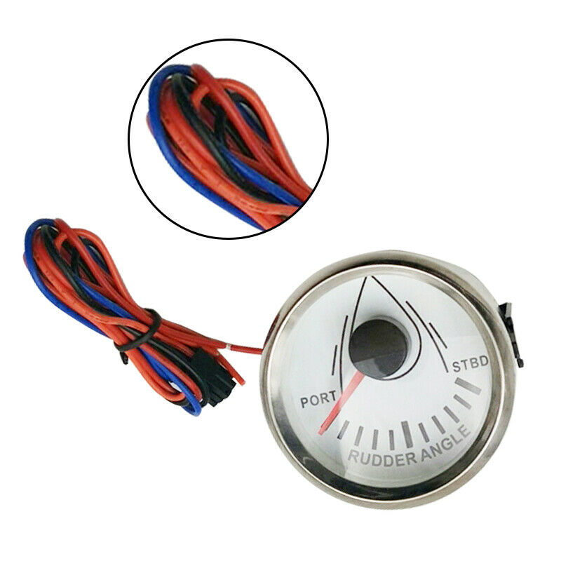 52mm 2" 0-190ohm Rudder Angle Indicator Gauge Meter Marine Yacht 6 LCD Display