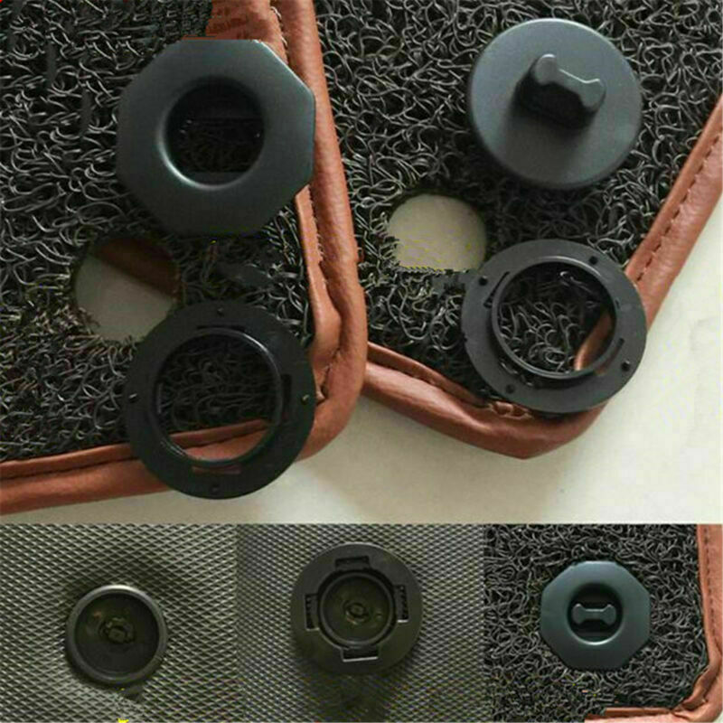 Black Premium Car Mat Carpet Clips Fixing Grips Clamps Floor Holders Sleeves