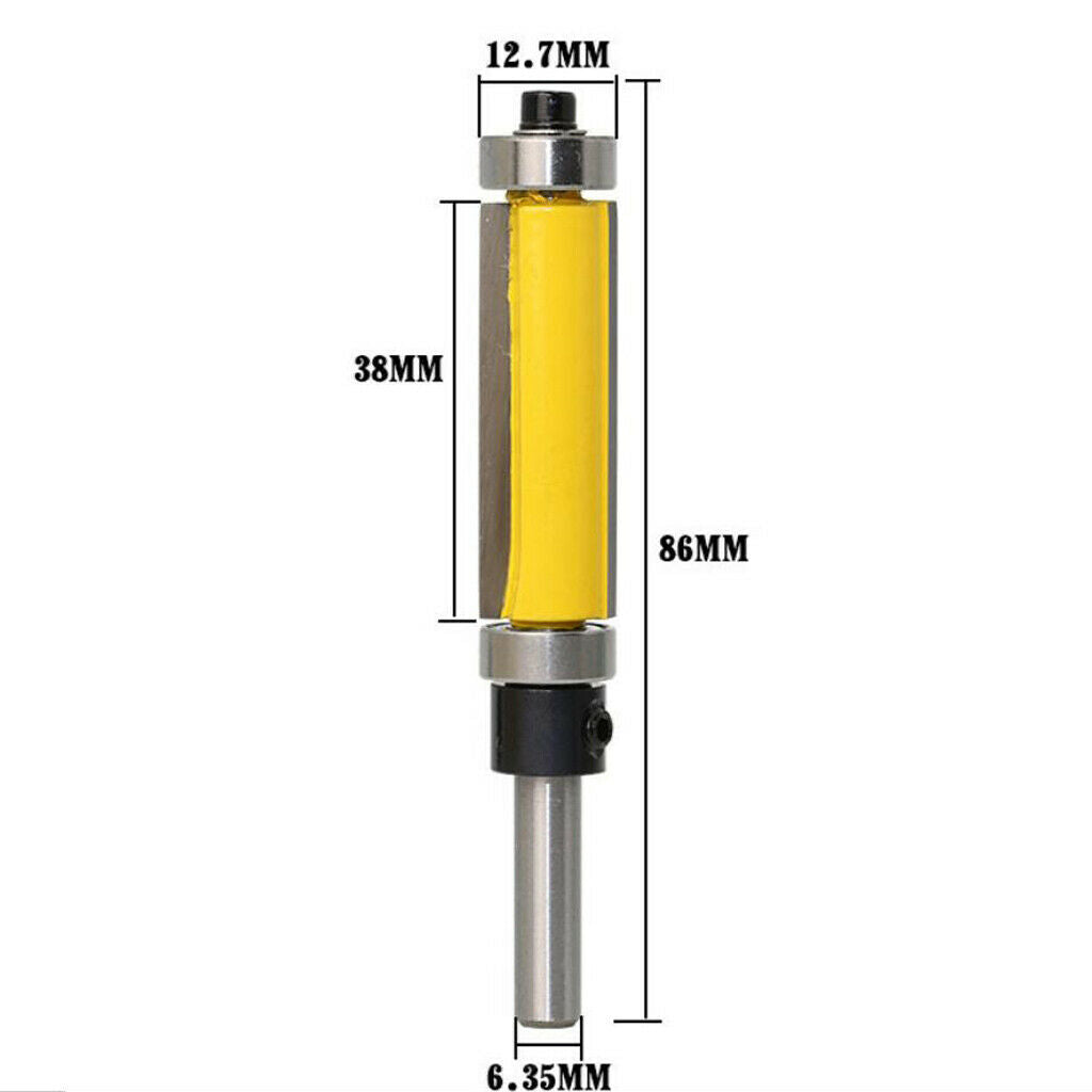 Carbide 38mm Cutting Length Trim Router Bit Top & Bottom Bearing Router Bit