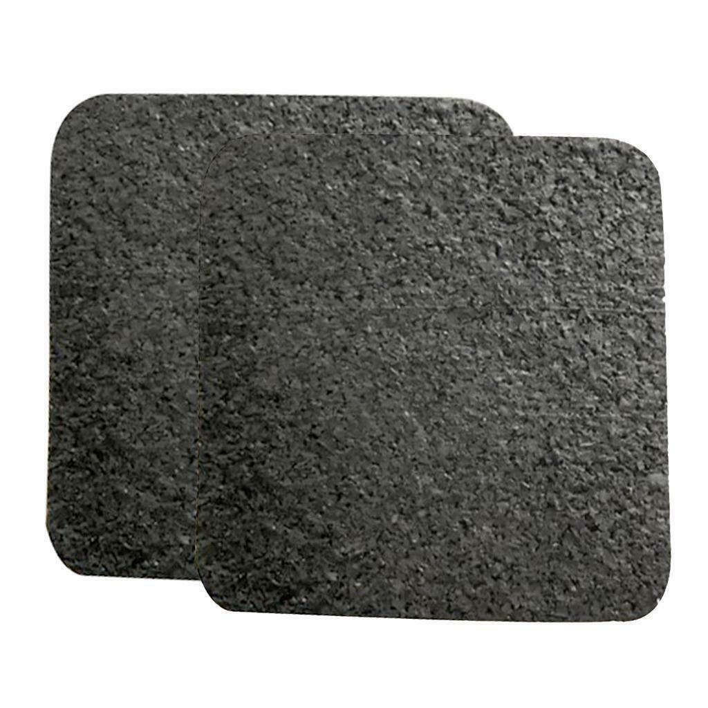 2X 2Pcs Treadmill Shock Absorbing Mat Rubber Office Workout Floor Pad Black