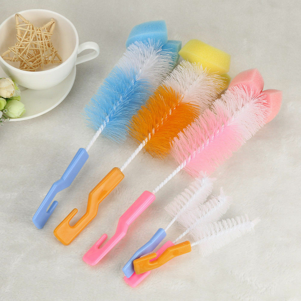 2PC Baby Bottle Cup Glass Brush Cleaner Spout Teapot Washing Cleaning Tool Brush