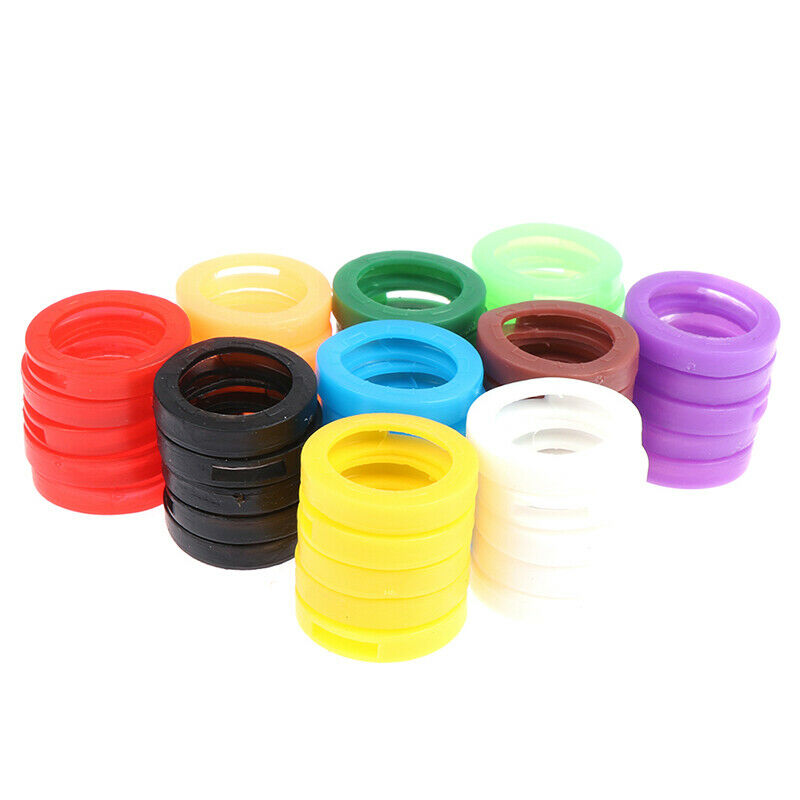 50Pcs Hollow Multi Color Rubber Soft Keys Locks Cap Topper Keyring Elastic C FG