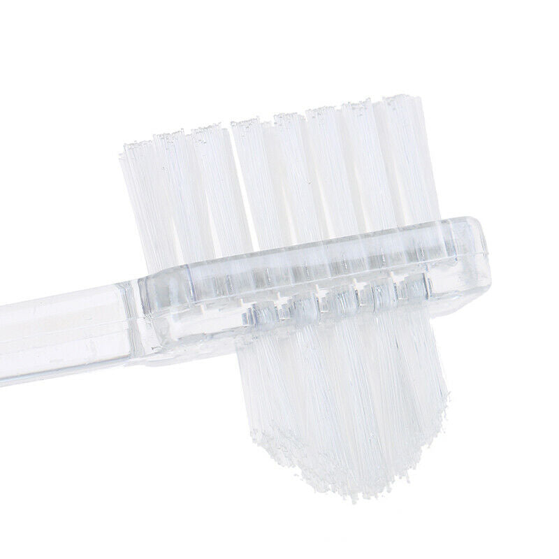 Double Side Denture Brush Ultra Soft Bristle Head False Teeth Toothbrush Oral SJ