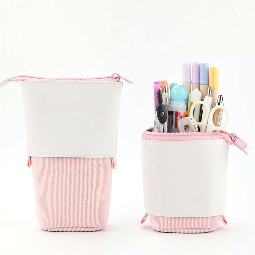 5pcs Stand up Pencil Telescopic Holder Case Stationery Case Makeup Bag
