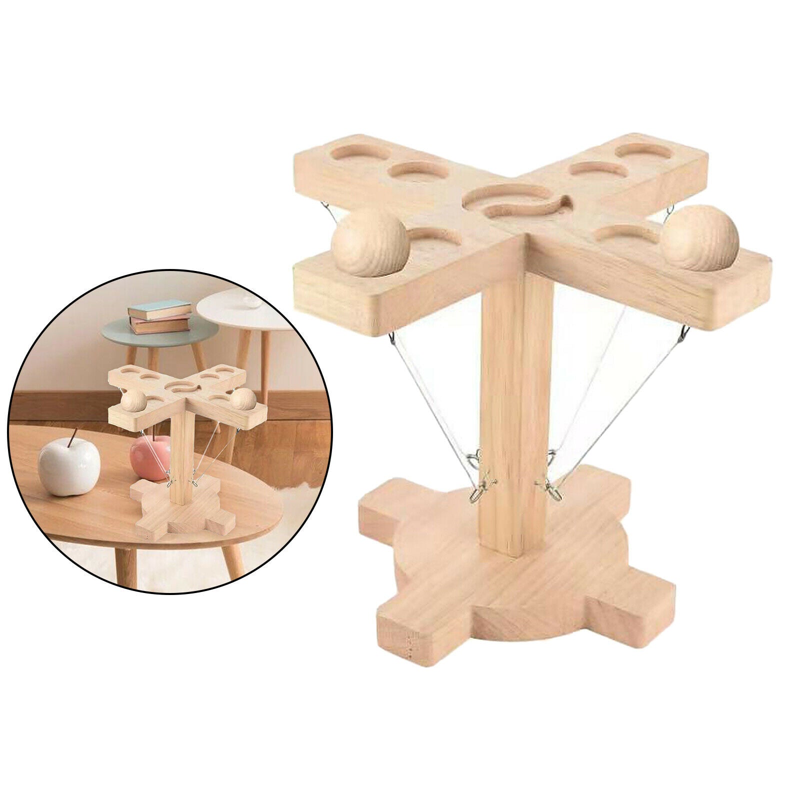 Wooden Ring Toss Hooks Interactive Game for Bars Party Home for Adults