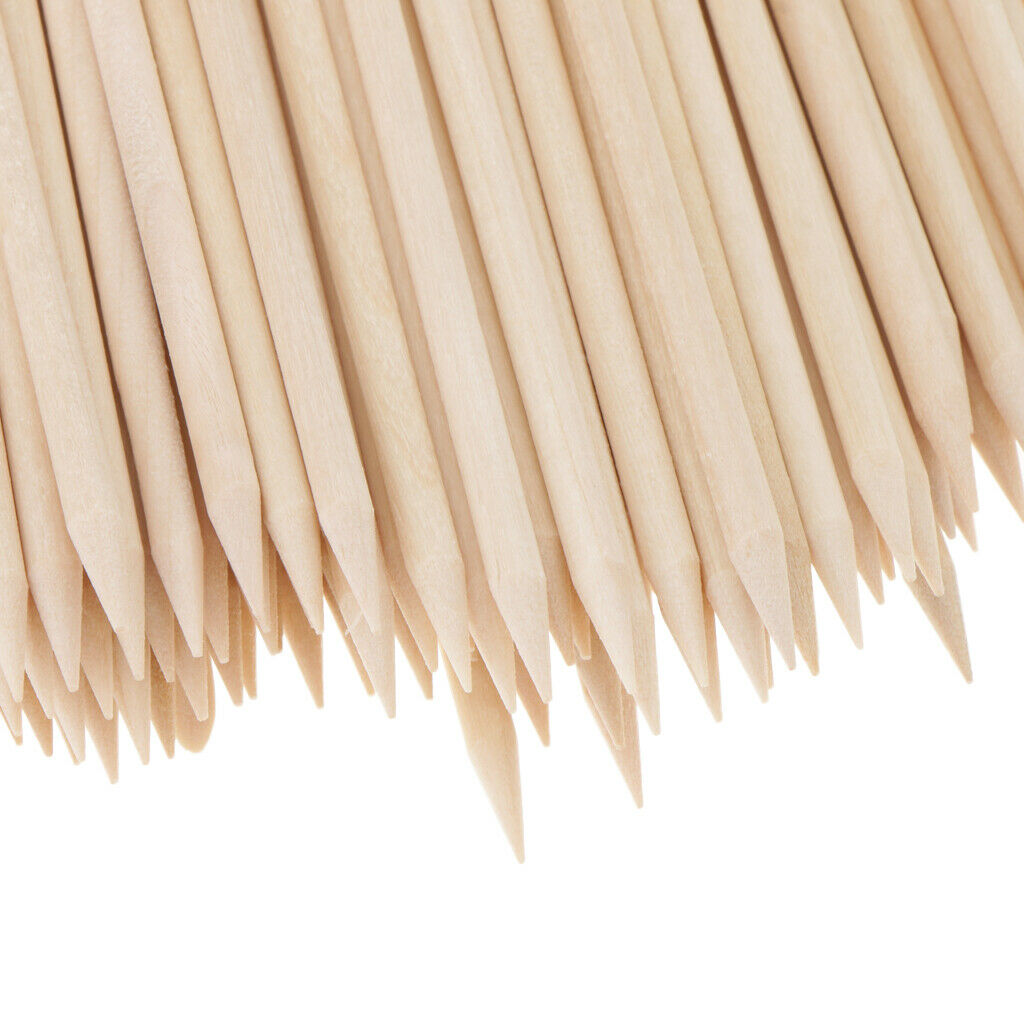 100 Pieces Nail Art Orange Wood Sticks Cuticle Pusher Remover Manicure Tool