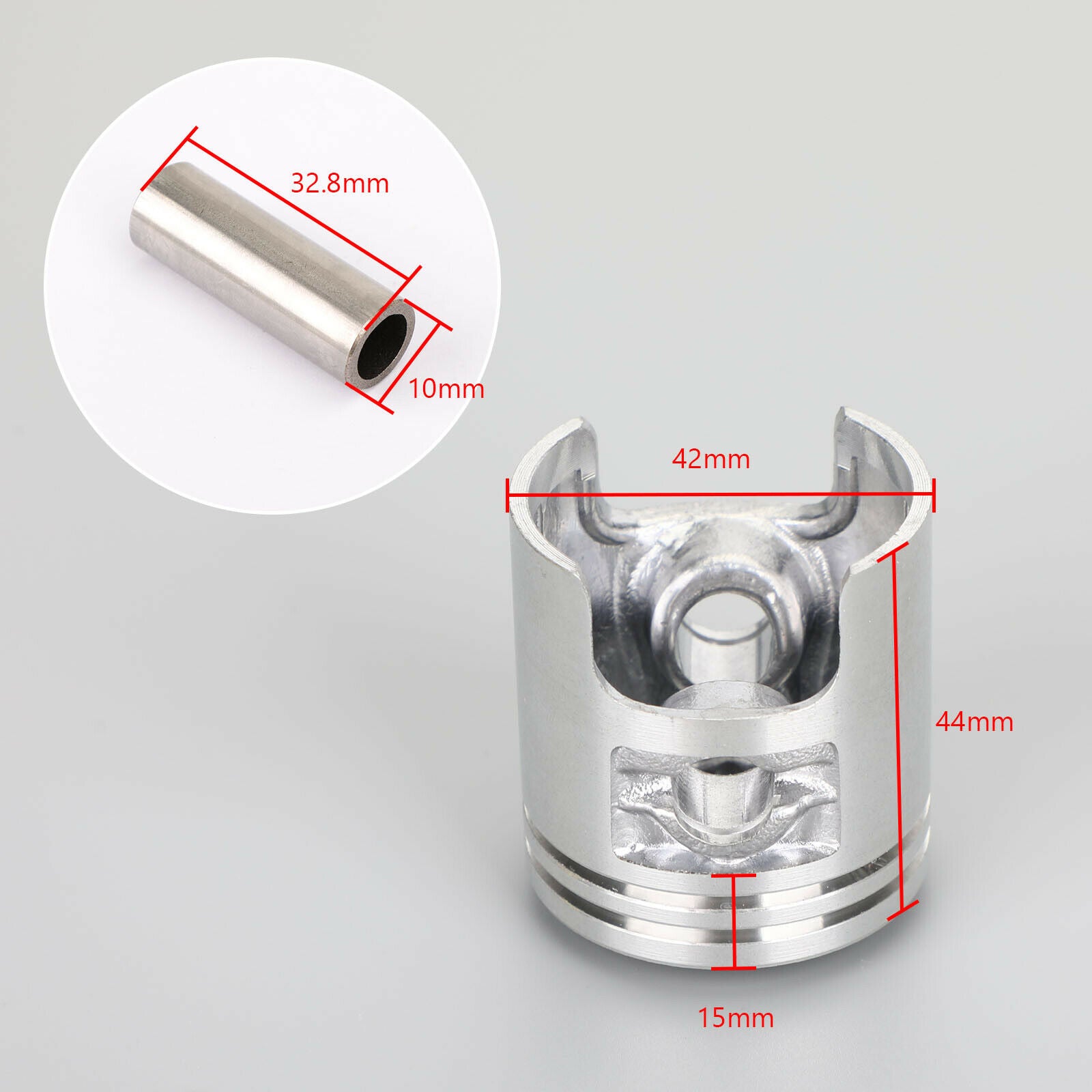 Piston Kit 1.00MM O/S 42mm Fit for Suzuki AY50 KATANA AP50 AE50 AD50 Address