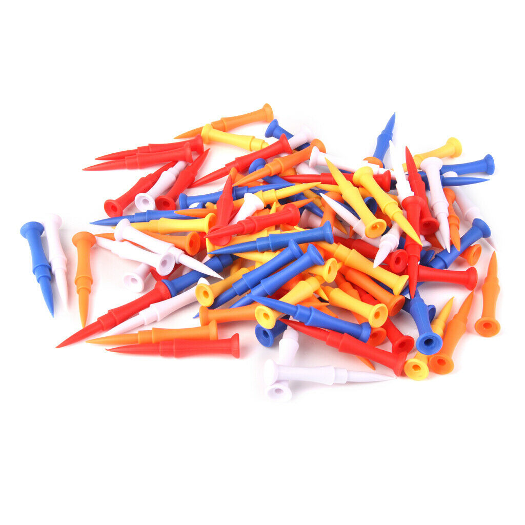 100 Different Colors 75mm (3 Inches) Durable Plastic Step Castle Golf T