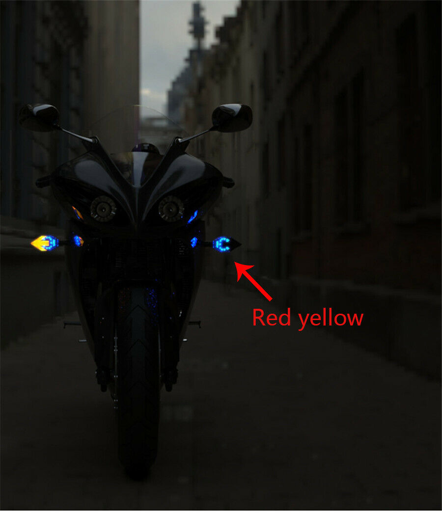 Motorcycle Arrow Dual Color Turn signals lights LED Daytime Lamp Universal 2PCS