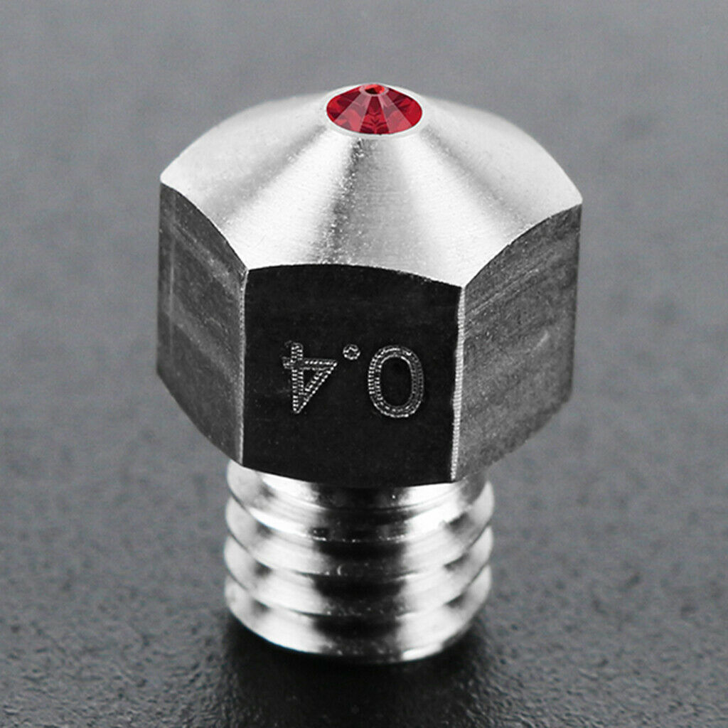 2x MK8 Titanium Steel Rubin Nozzle 0.4mm Extruder Ruby Nozzle Replacement