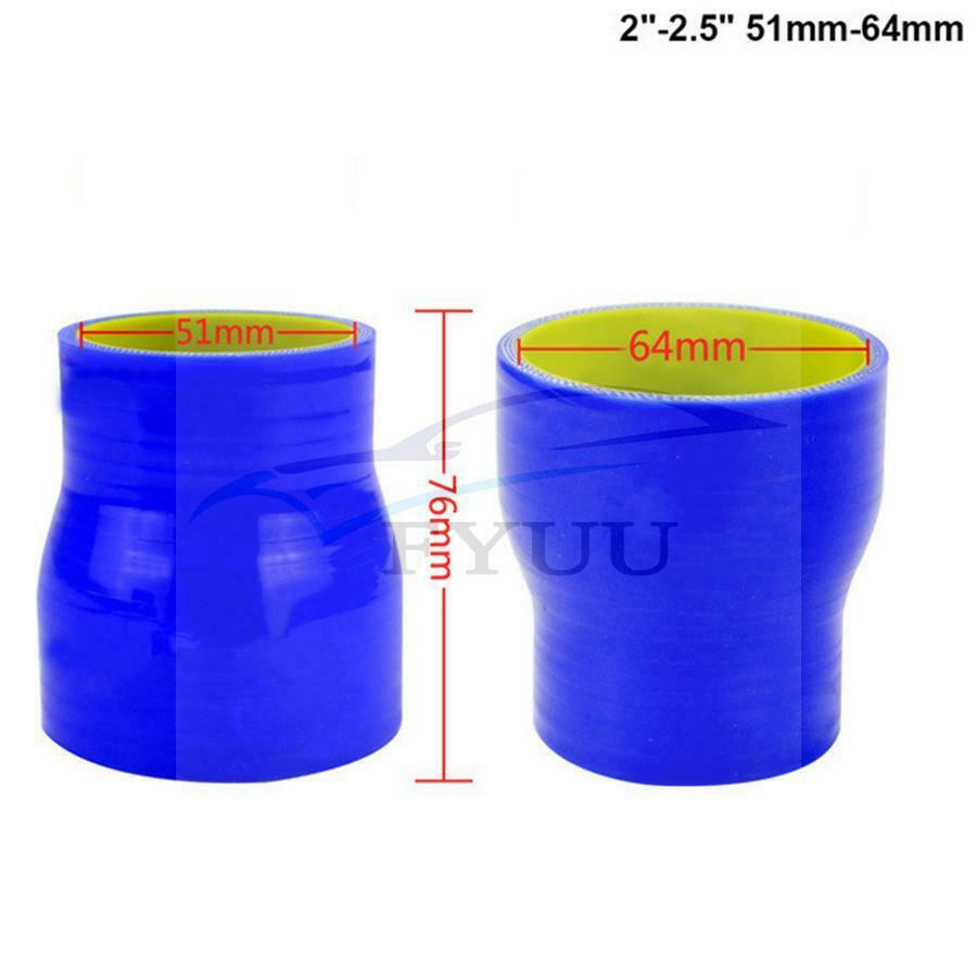 Blue Silicone Reducer Hose 3Ply 2"-2.5" 51-64mm Supercharger Intake Intercooler