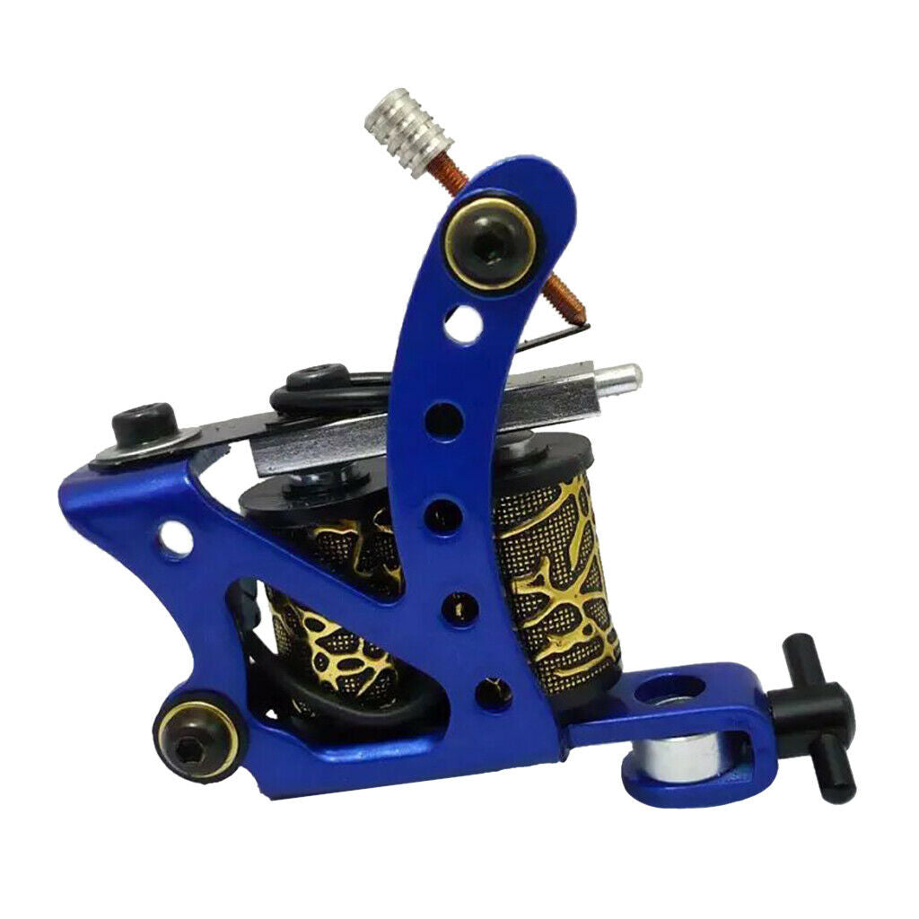 Carbon Steel 10 Coil Wraps Motor Tattoo Machine for Liner Shader Blue