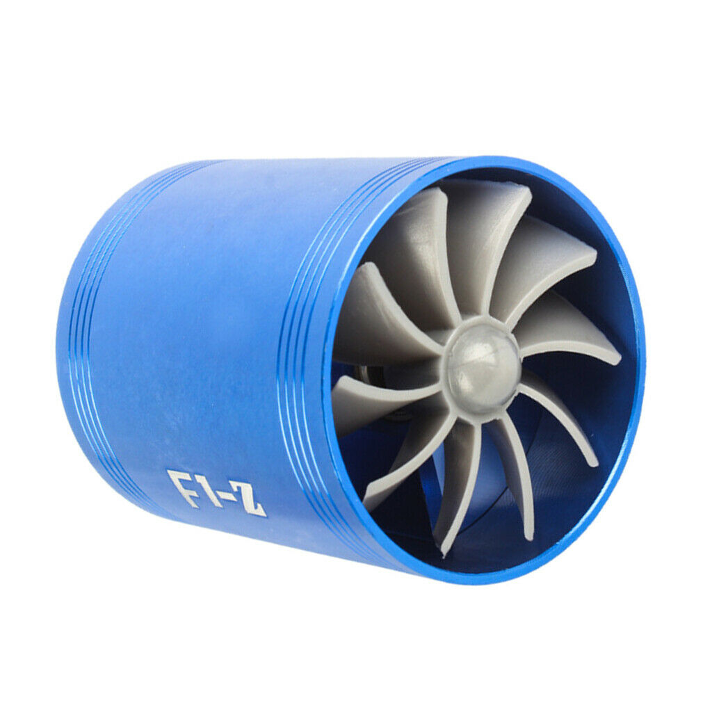 Car Turbo Charger Dual Fan Super Charger Turbo Easy installation Blue