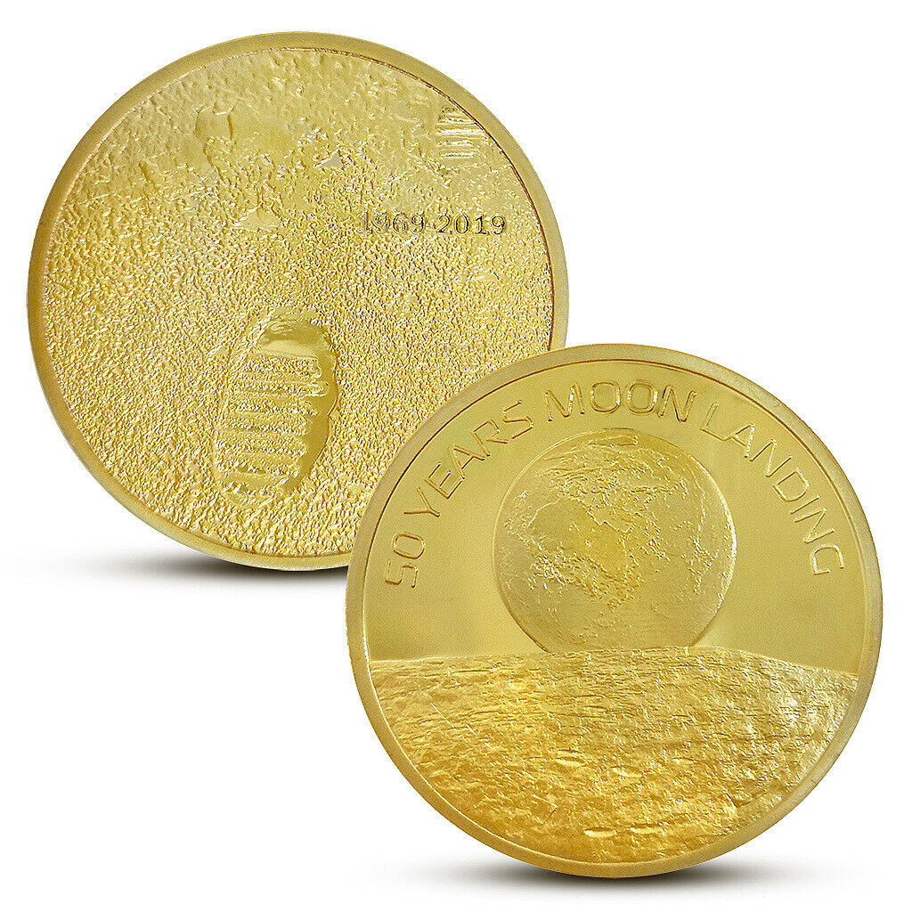 2019 US Moon Landing Golden Souvenirs Commemorative Coins Art Collection
