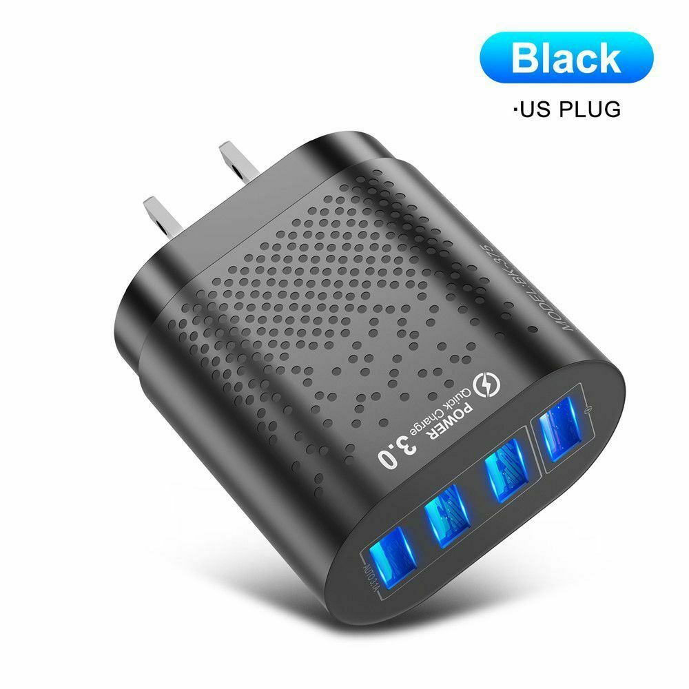 Travel Portable Mobile Phone Quick Charge 4 USB Port Charger Adapter US Plug