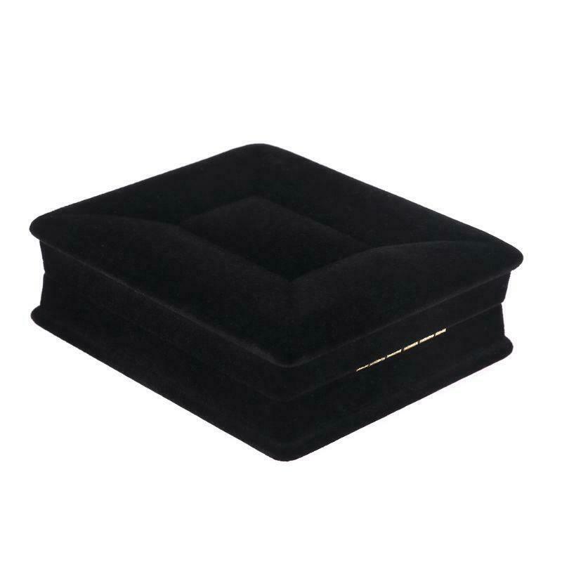 Handy Velvet Necklace Jewelry Gift Display Box Ring Bracelet Storage Case Black